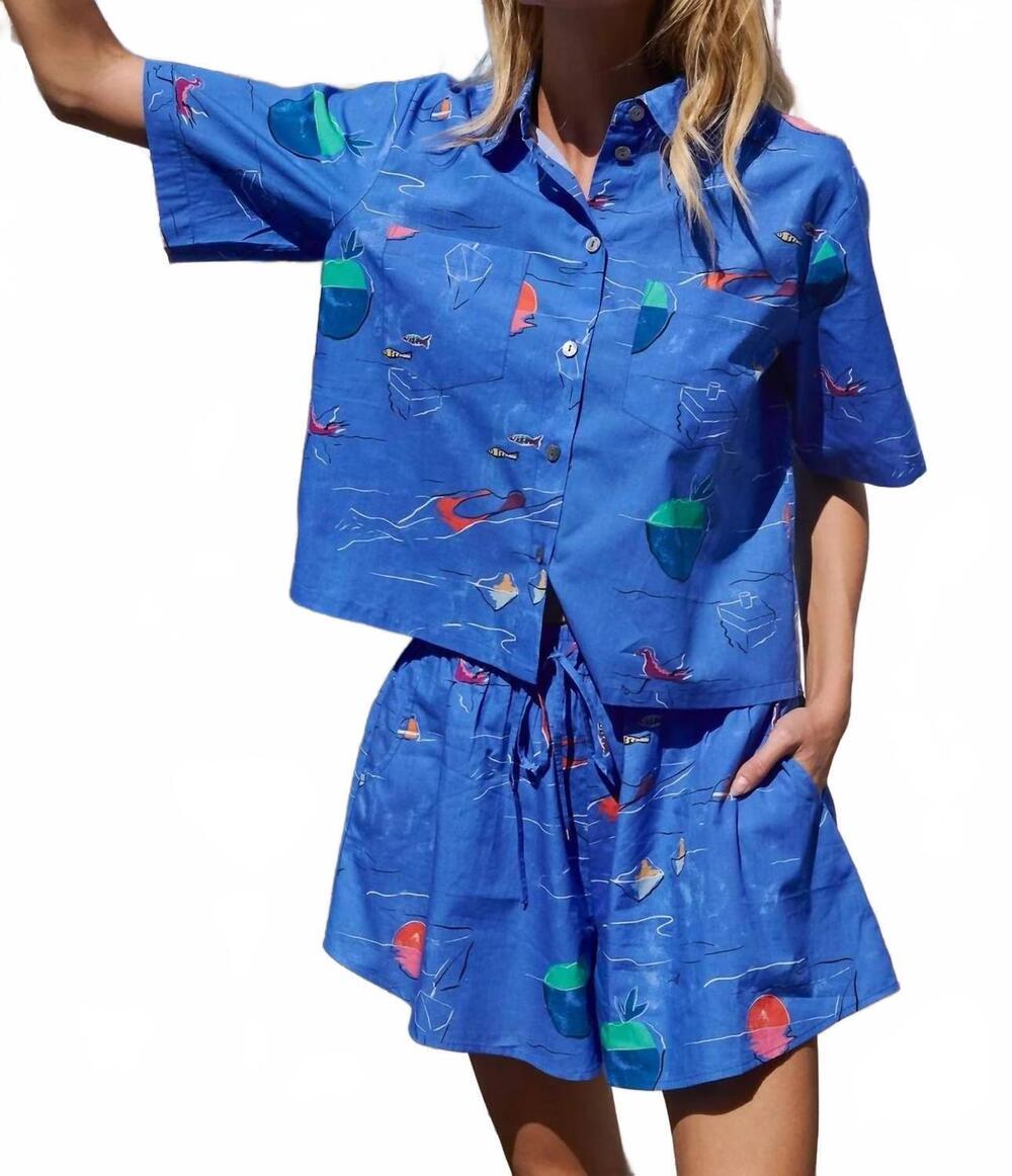 NEW OLIPHANT parker top in dip blue